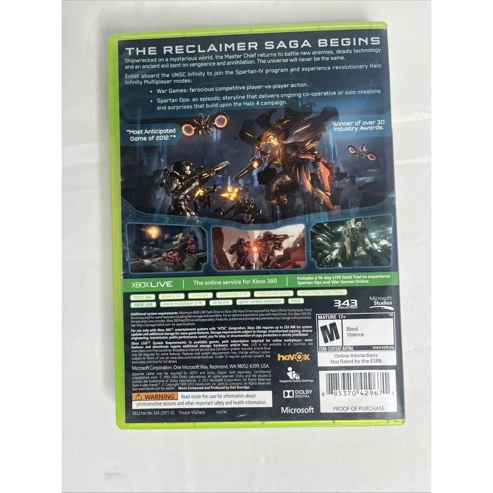 Halo 4 - Microsoft Xbox 360- Manual Not Included
